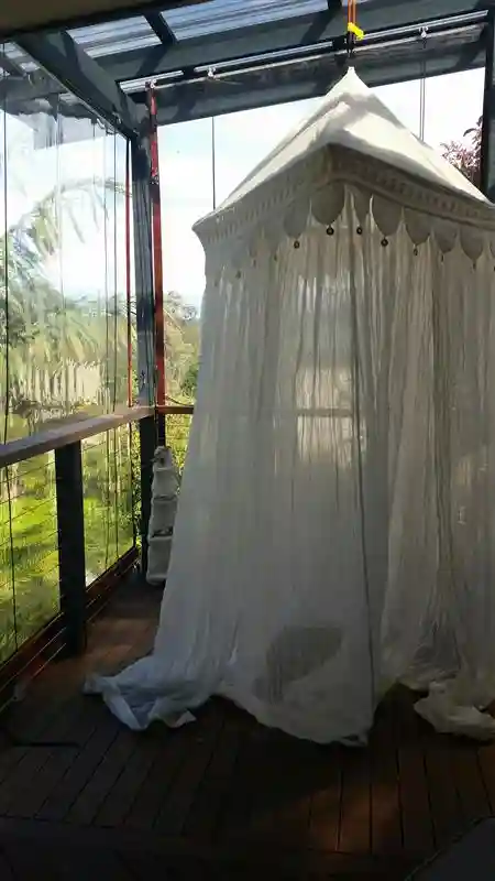 A canopy on the balcony