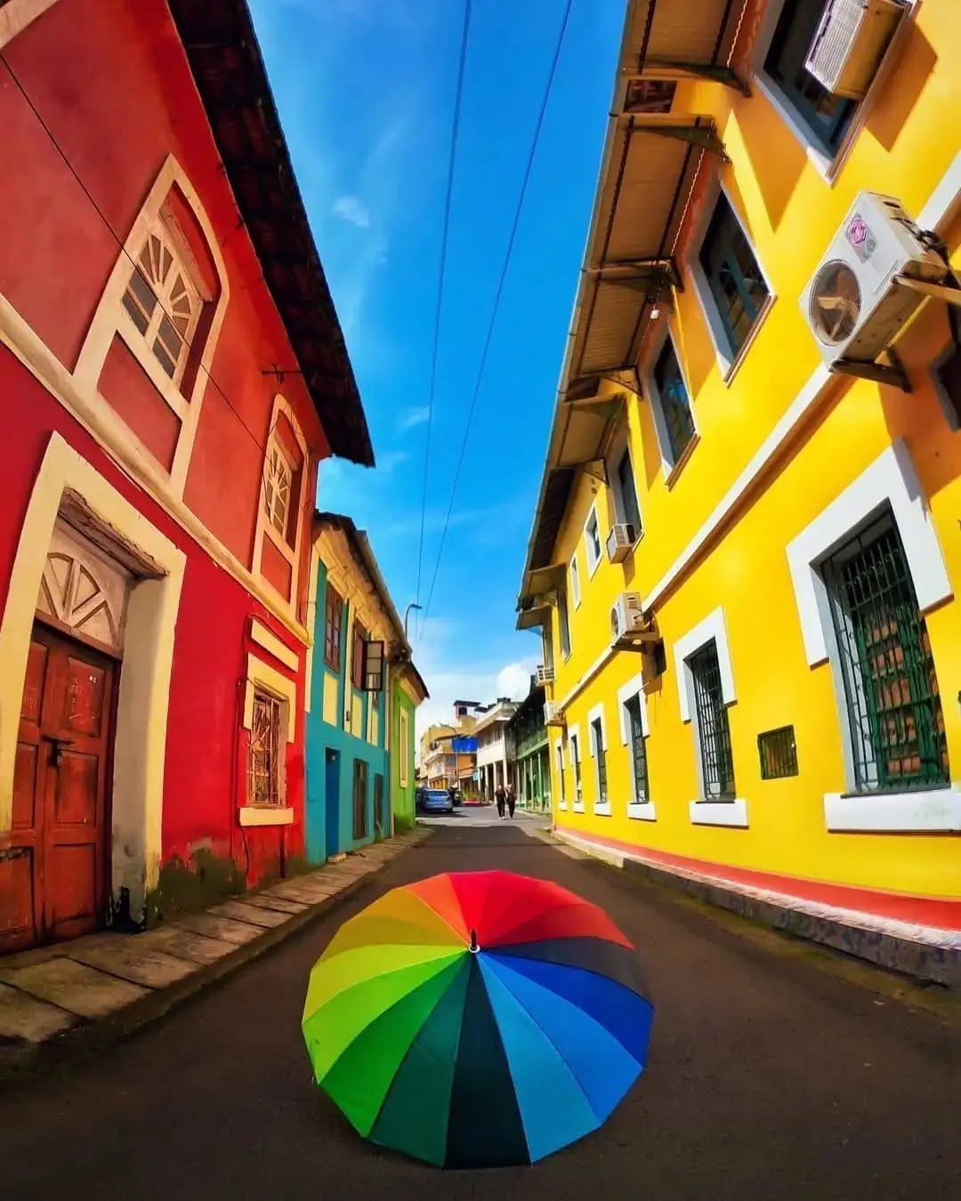 Latin Quarter with Portuguese style homes in Goa