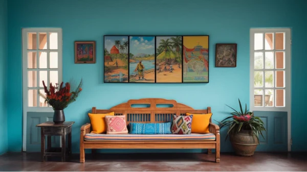A home in Goa with coastal colours and decorations that calm the mind.