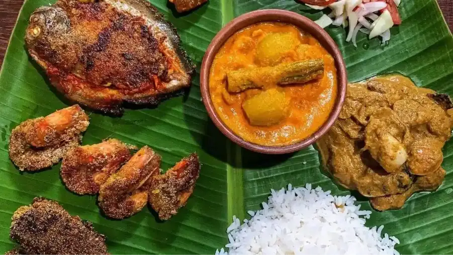 Authentic Goan seafood thali available around homes in Panjim.