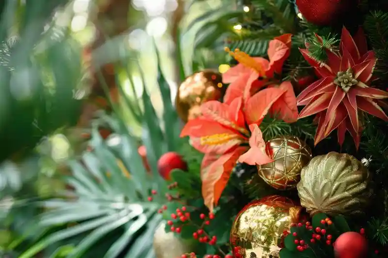 Leafy and tropical vibe paired with Christmas in Goa.