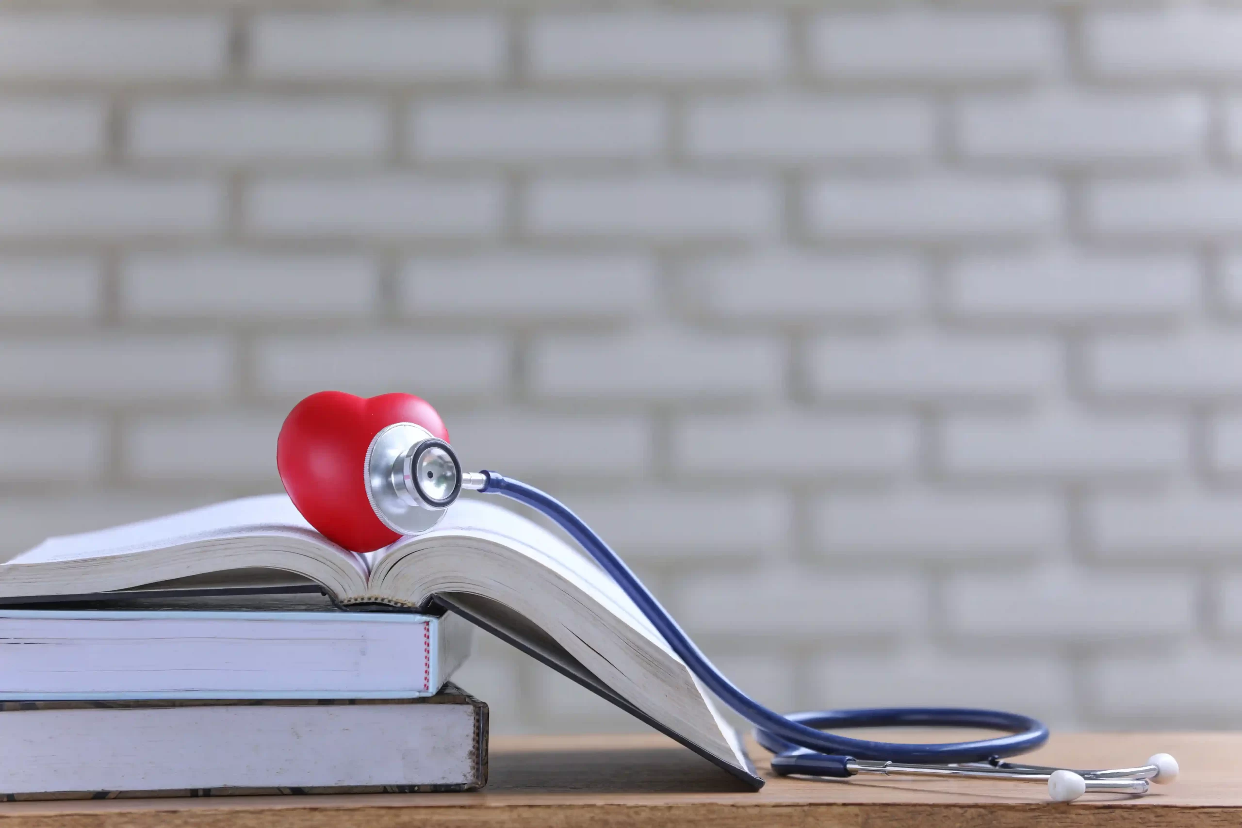 Books and a stethoscope representing access to education and healthcare with a home in Panjim