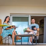 A couple enjoying their home in Goa during summer