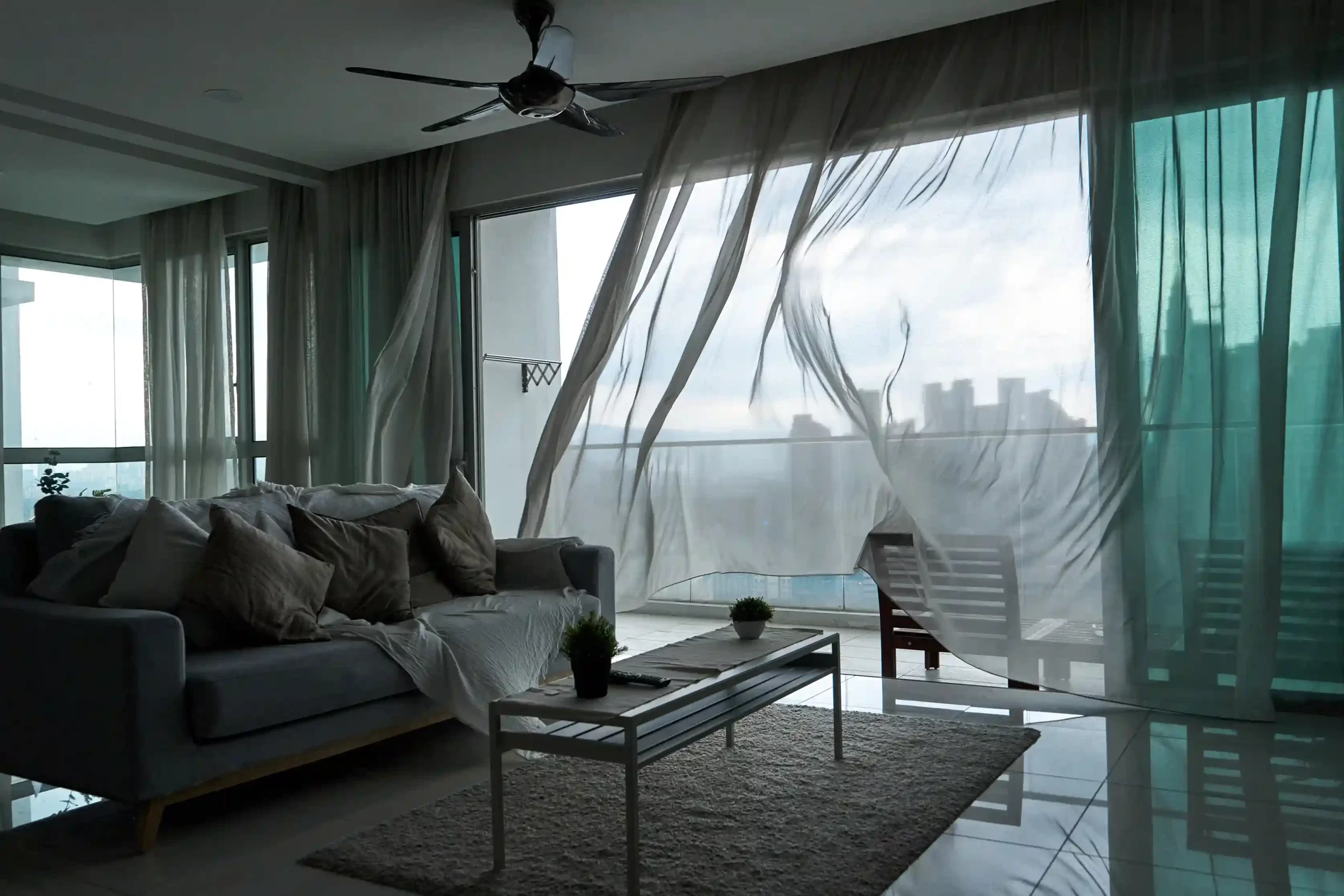 The wind coming in through the well-ventilated home in Goa