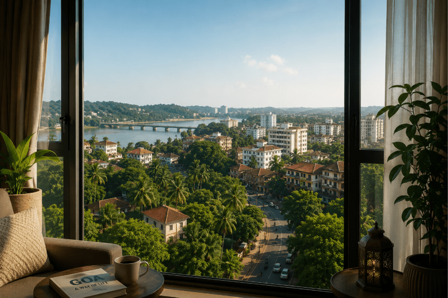 Modern infrastructure and scenic roads in Goa highlighting connectivity for second-home buyers. 
