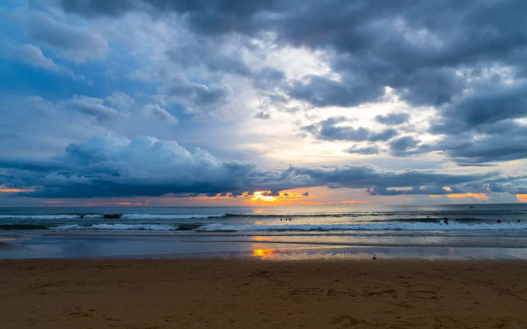 Monsoon clouds over the Goan coastline near a home in Panjim during the rainy season.
